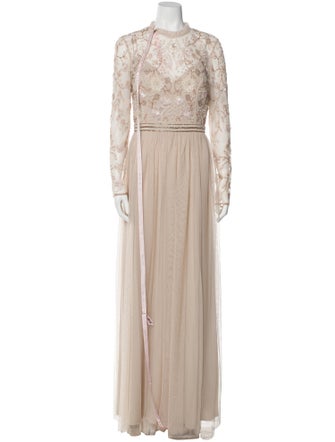 Mac Duggal Lace Pattern Long Dress