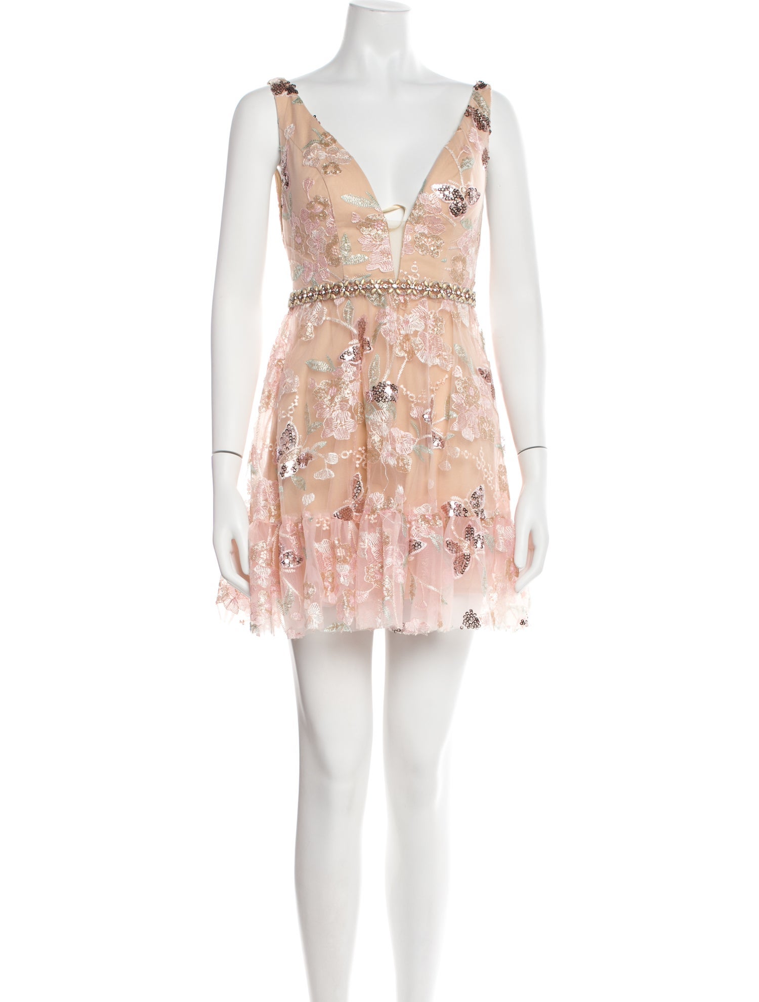 Mac Duggal Floral Print Mini Dress