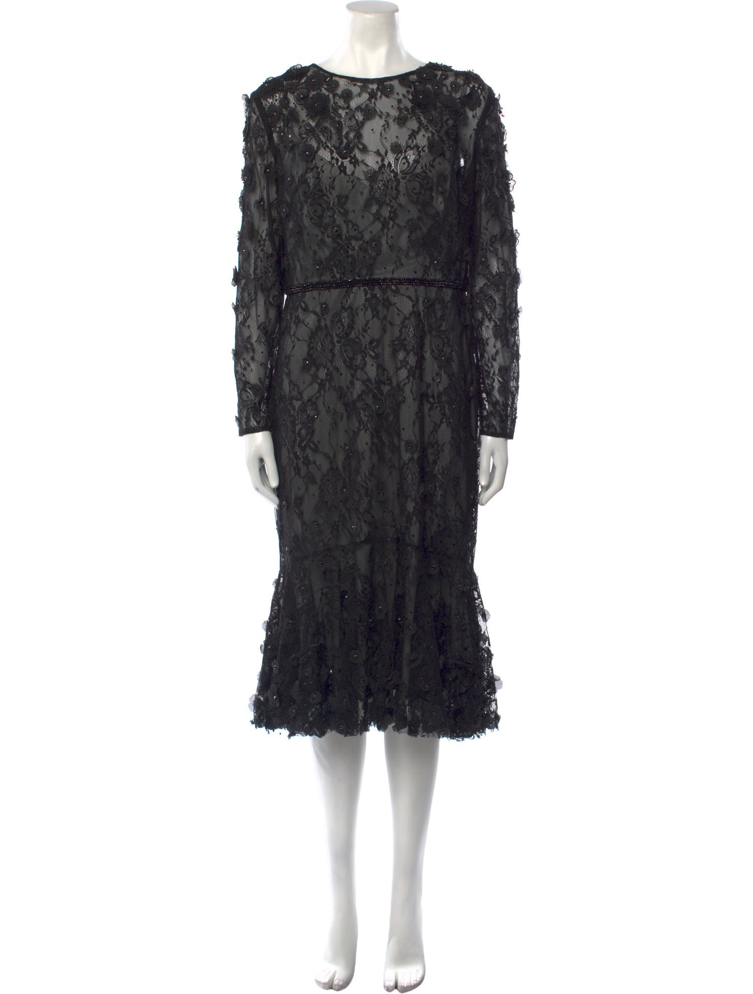 Mac Duggal Crew Neck Midi Length Dress