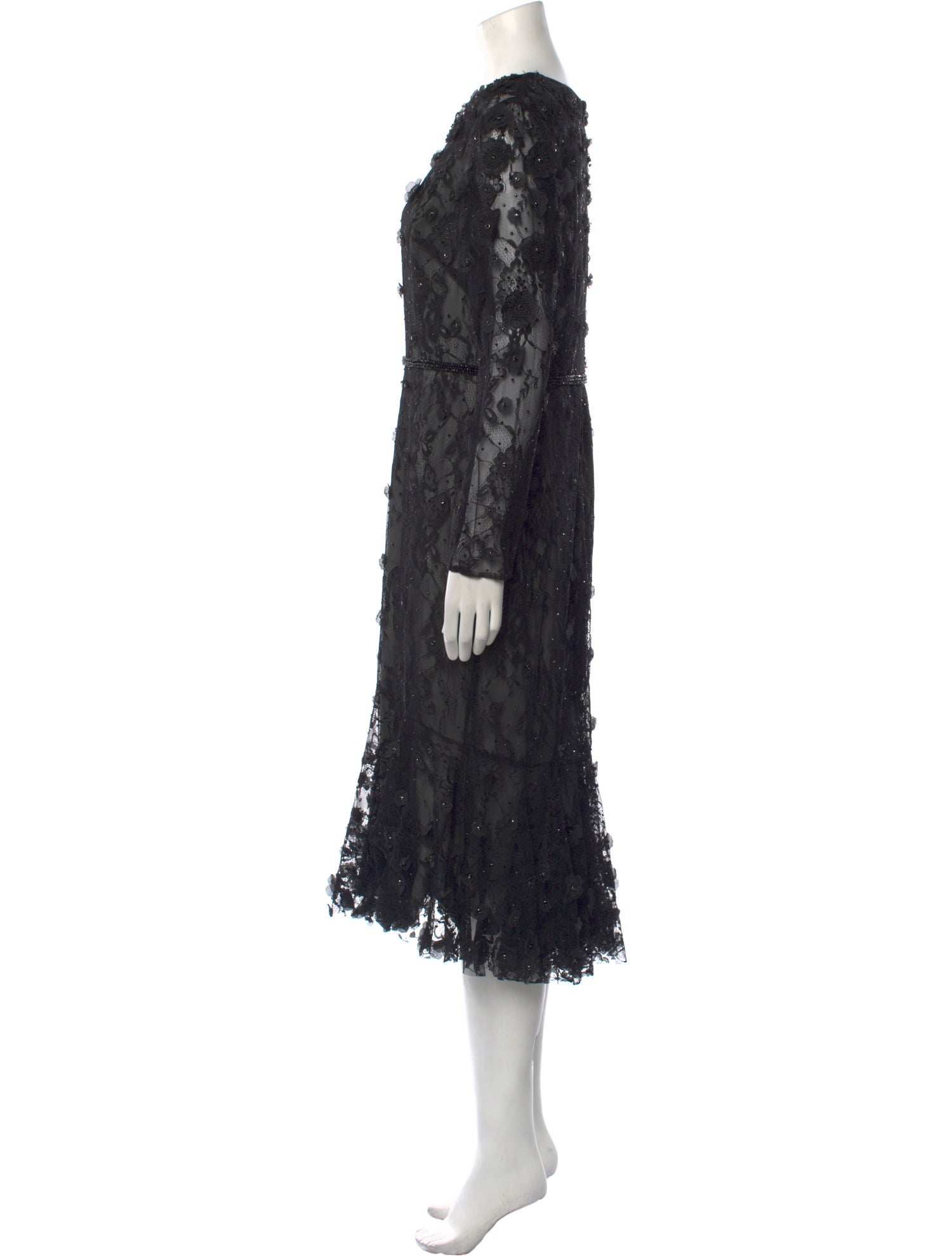 Mac Duggal Crew Neck Midi Length Dress