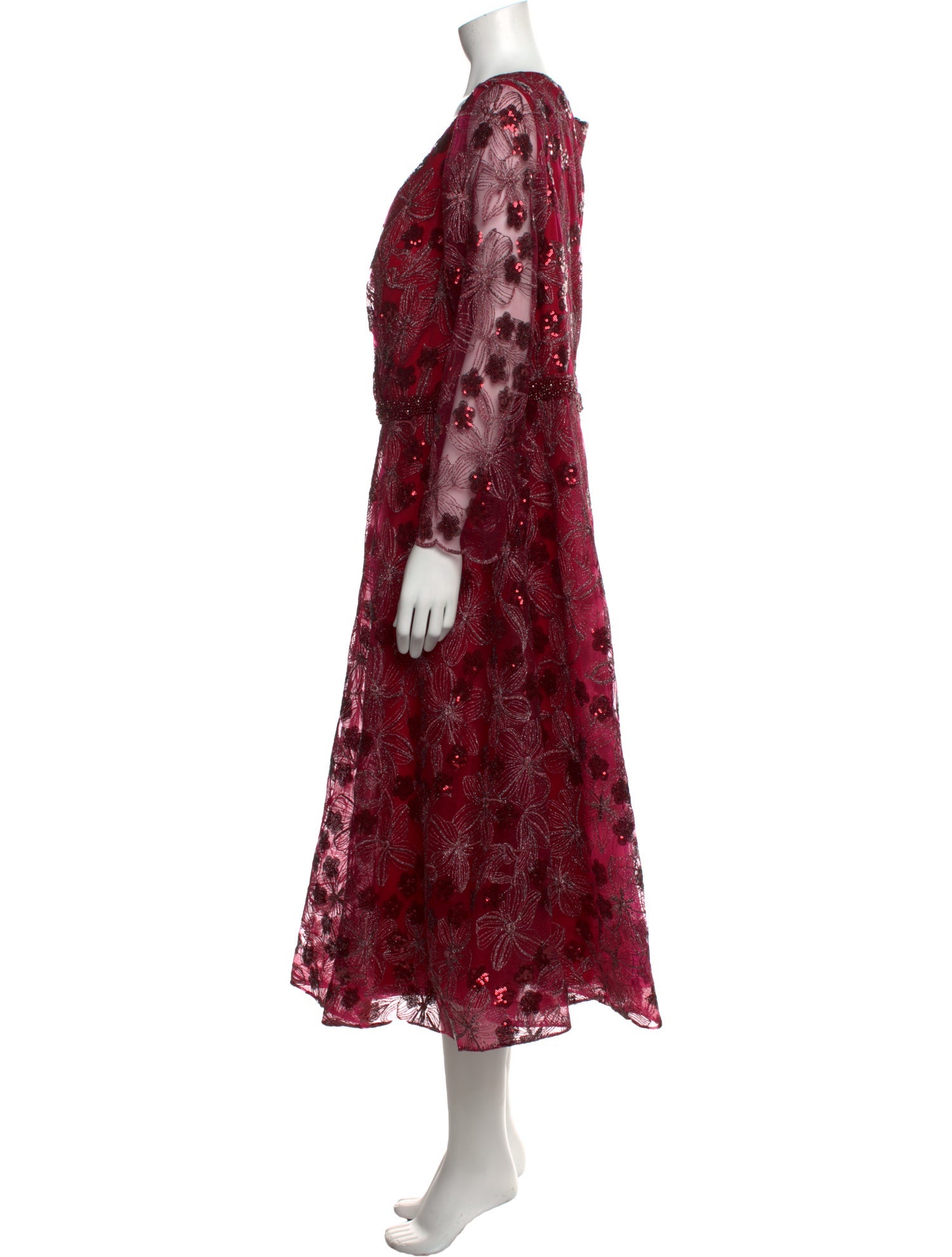 Mac Duggal Floral Print Midi Length Dress w/ Tags