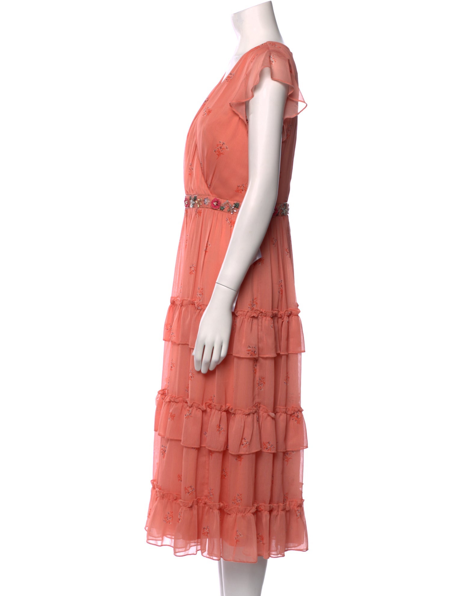 Mac Duggal V-Neck Midi Length Dress