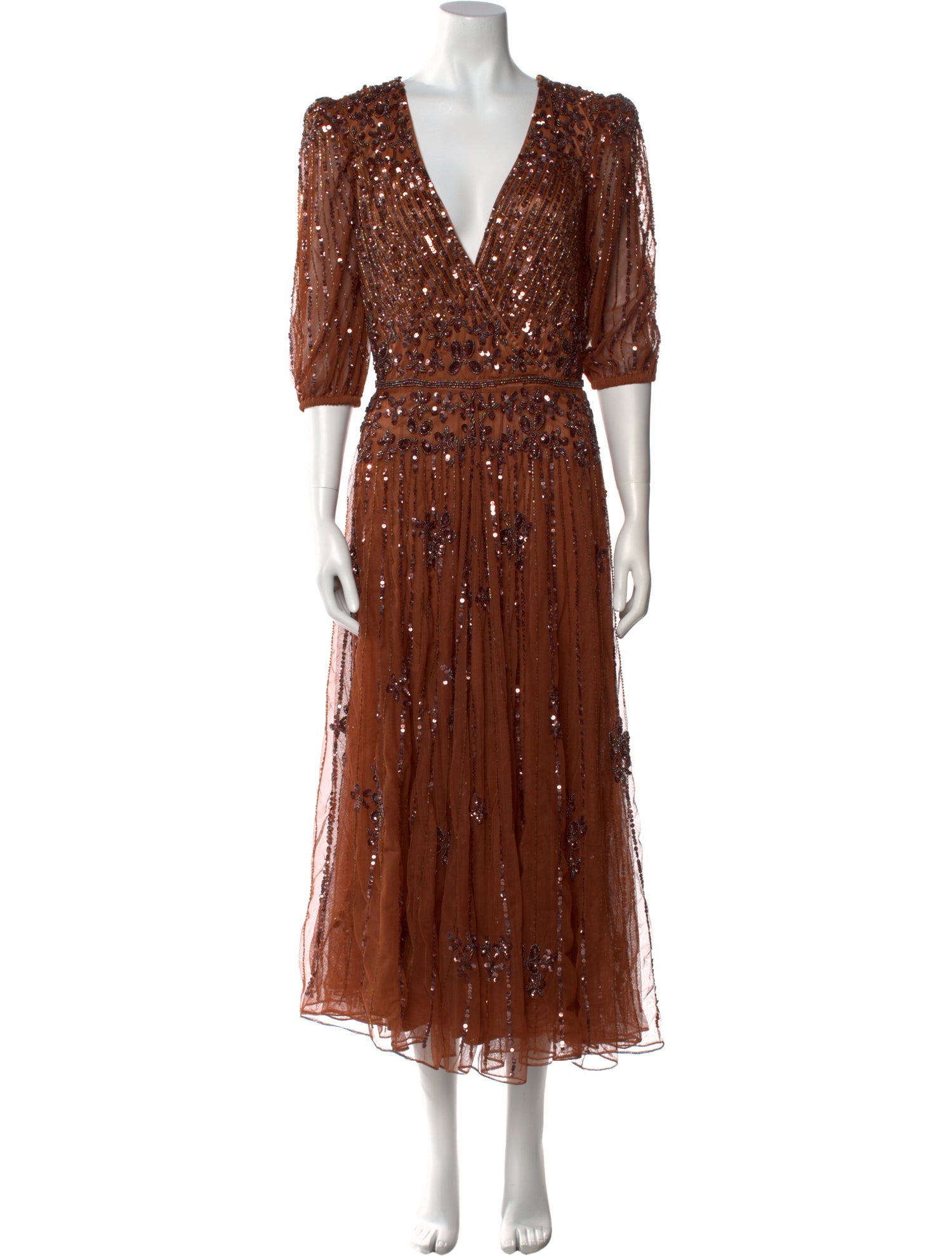 Mac Duggal Lace Pattern Long Dress w/ Tags