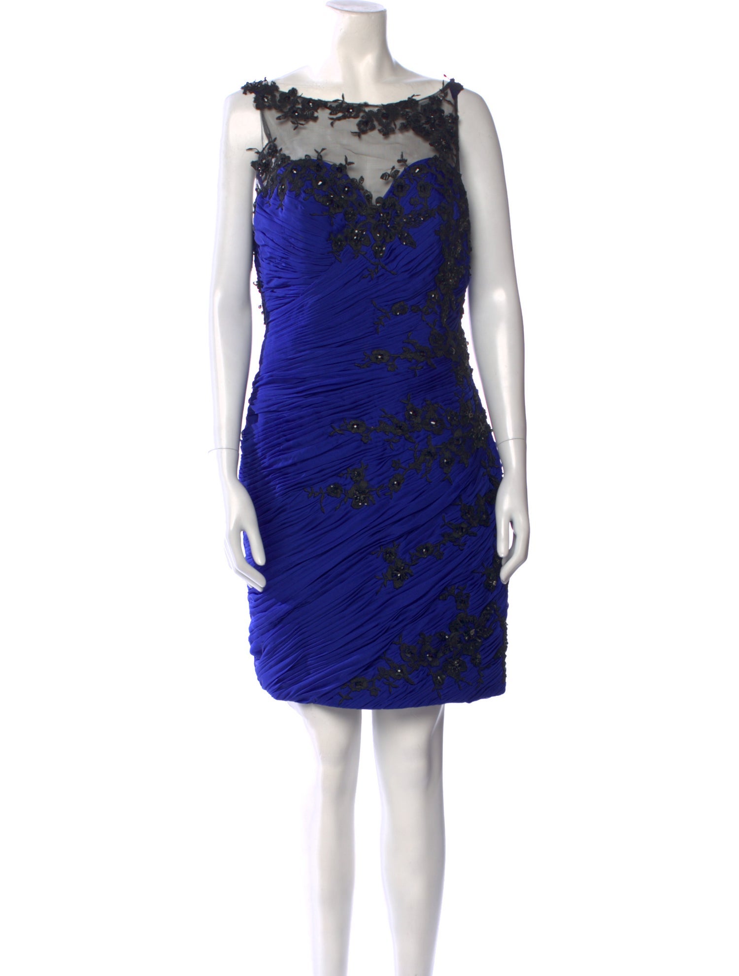 Mac Duggal Bateau Neckline Mini Dress