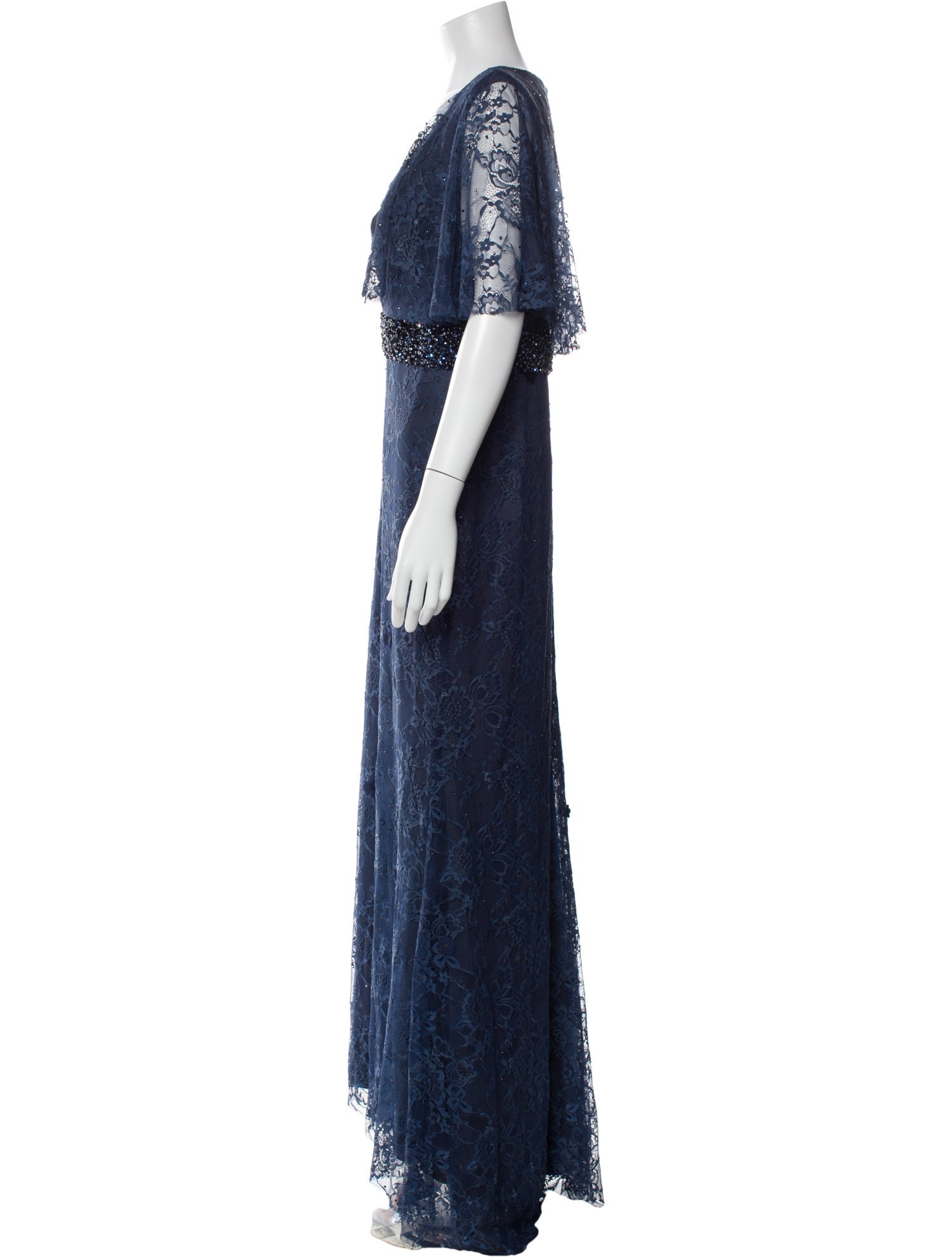 Mac Duggal Lace Pattern Long Dress