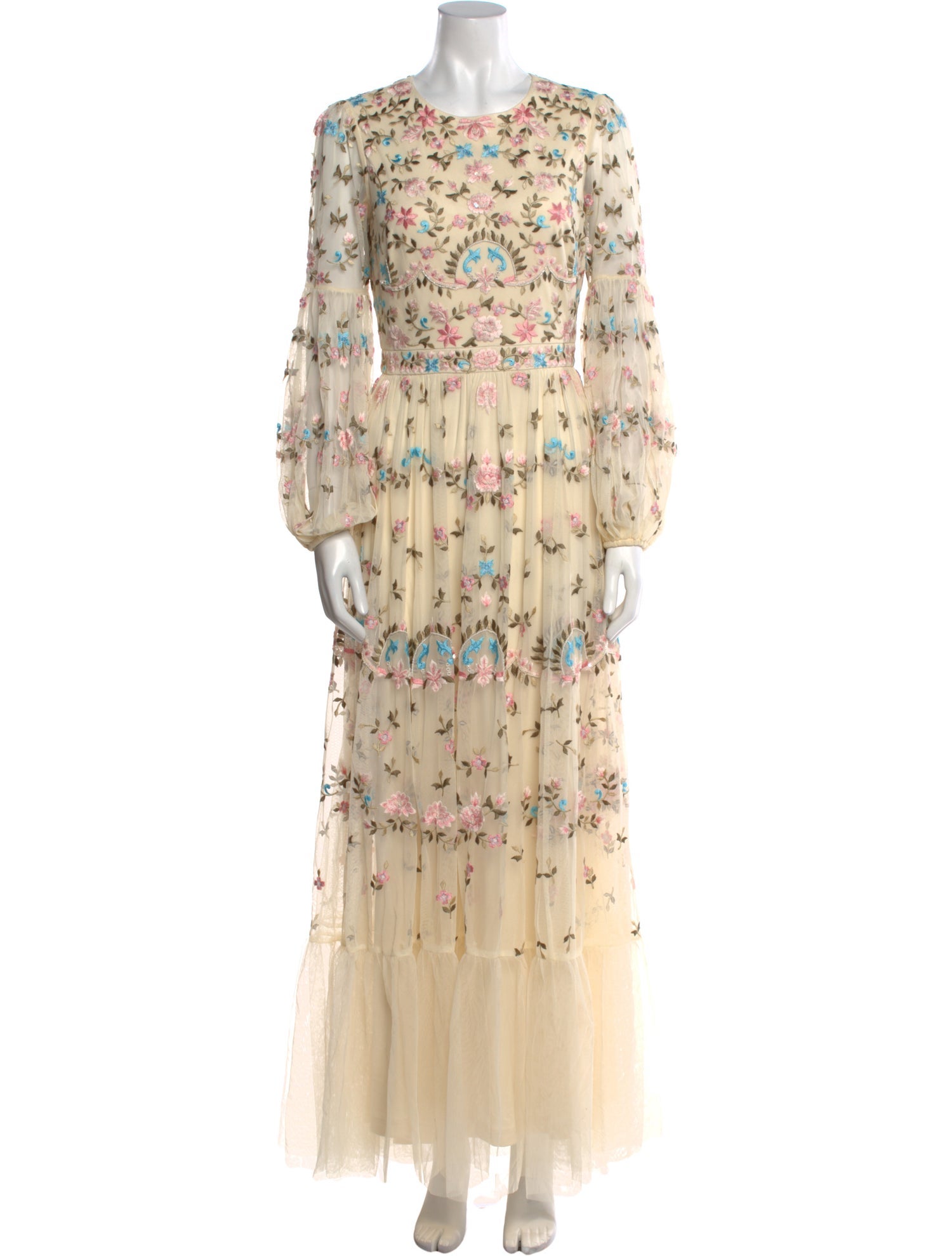 Mac Duggal Floral Print Long Dress