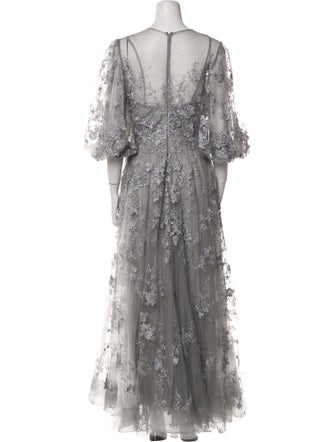 Mac Duggal Lace Pattern Long Dress