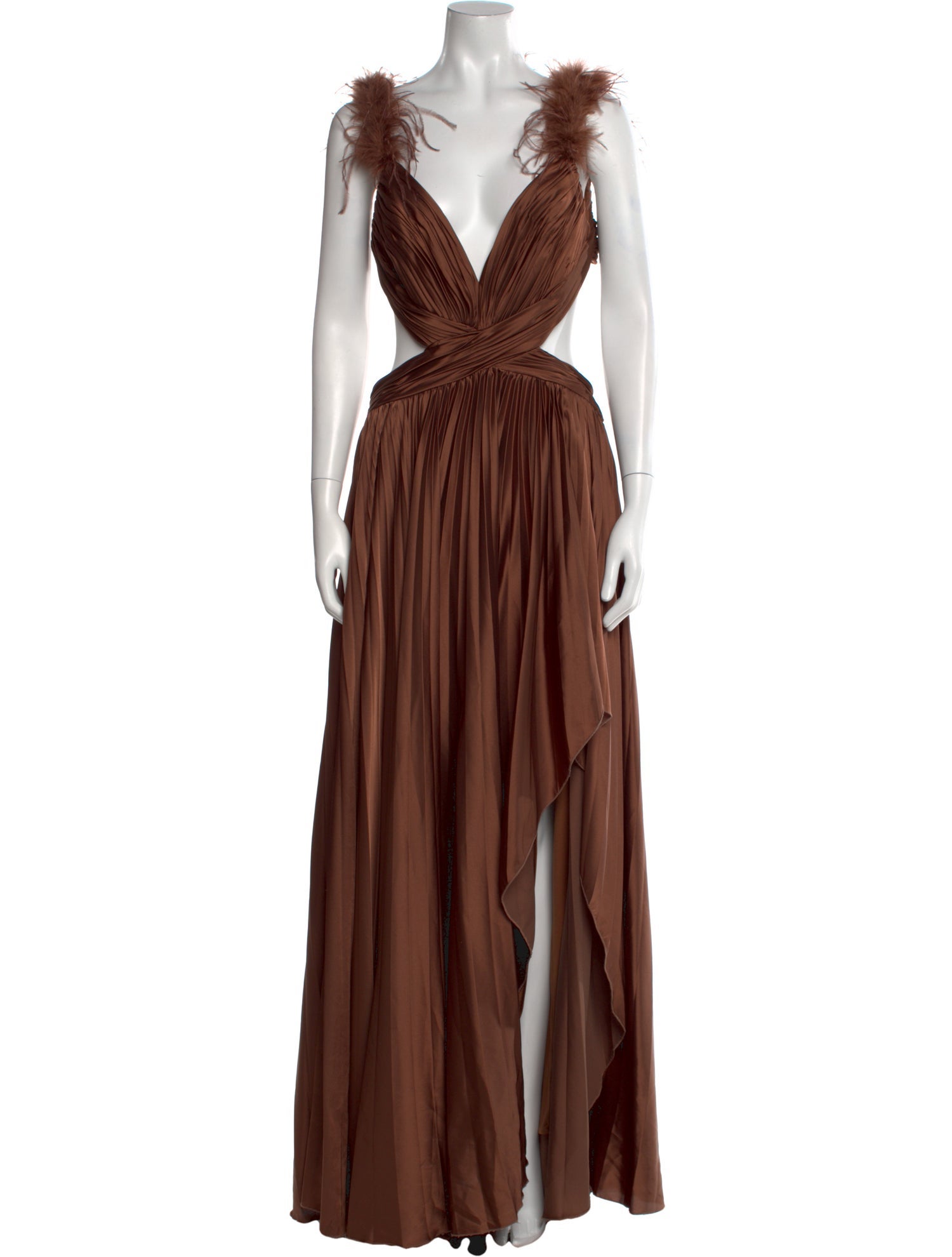 Mac Duggal Plunge Neckline Long Dress