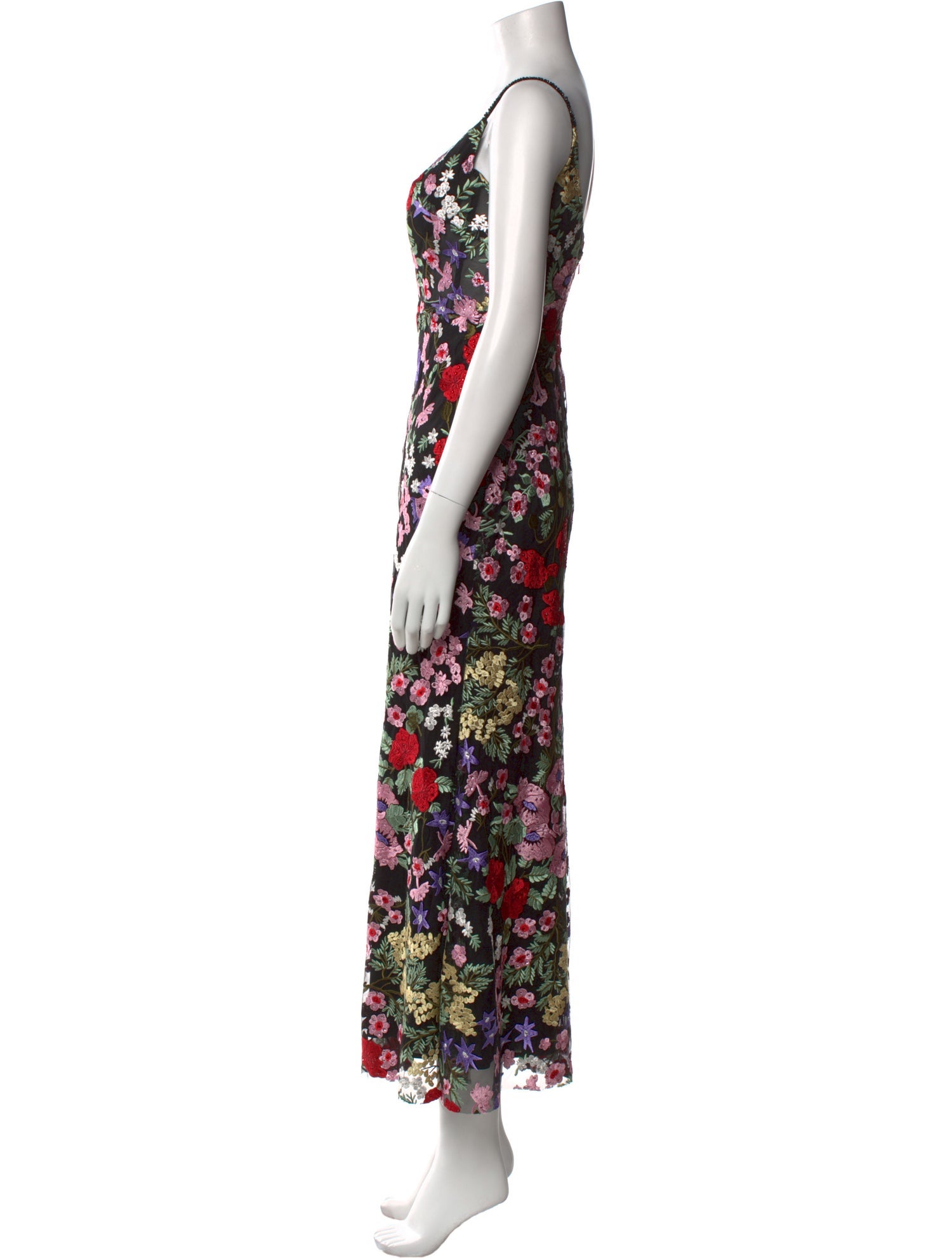 Mac Duggal Floral Print Long Dress