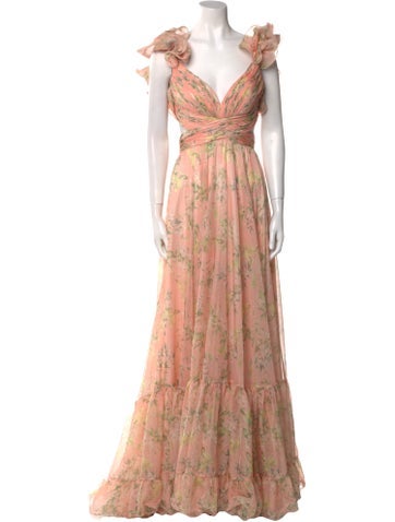 Mac Duggal Dresses Floral Print Long Dress XS