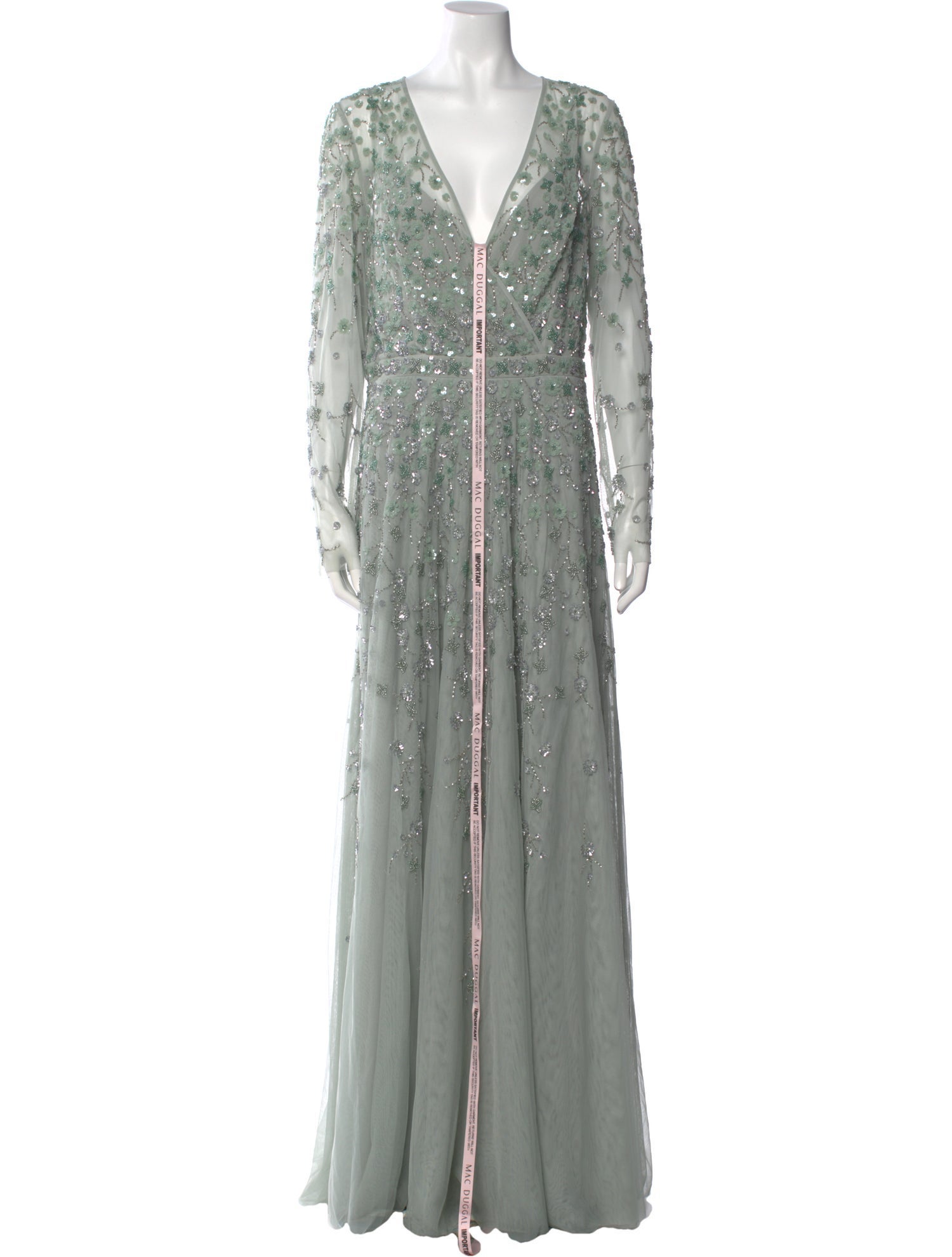 Mac Duggal V-Neck Long Dress