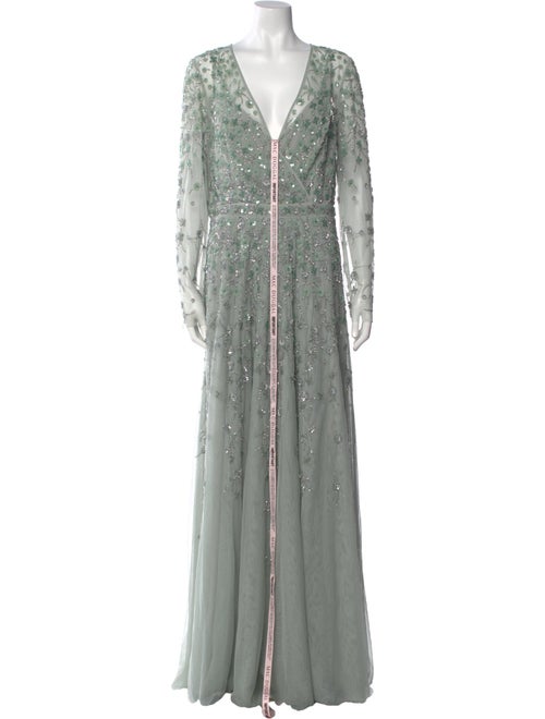 Mac Duggal V-Neck Long Dress