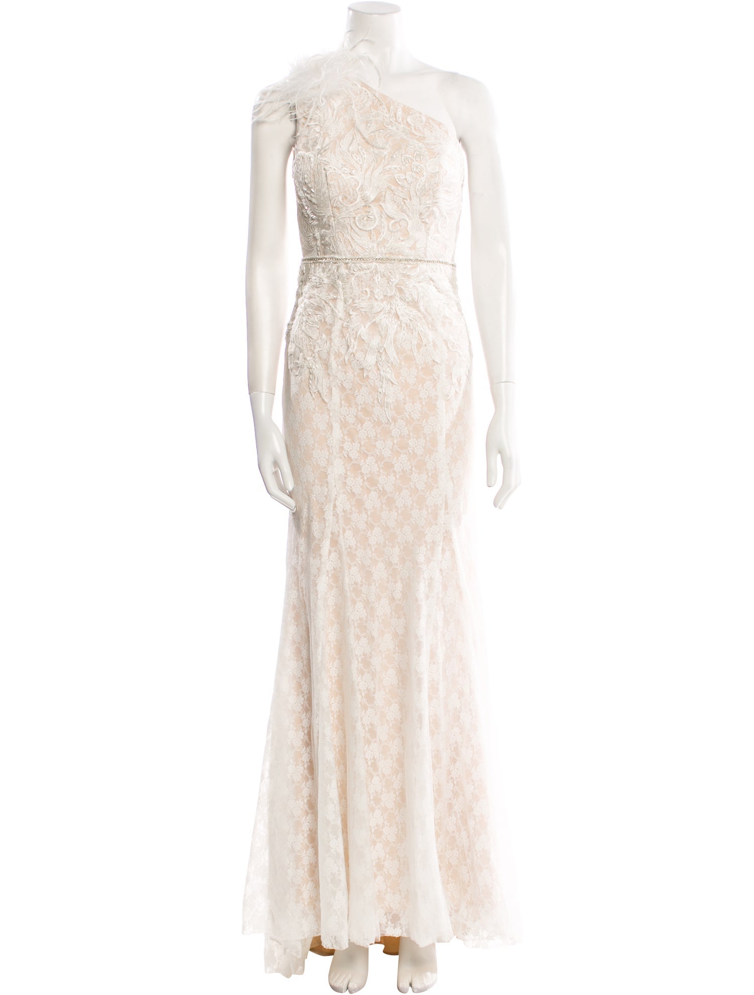 Mac Duggal Lace Pattern Long Dress