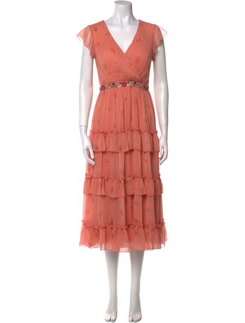 Mac Duggal V-Neck Midi Length Dress