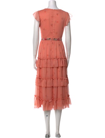 Mac Duggal V-Neck Midi Length Dress