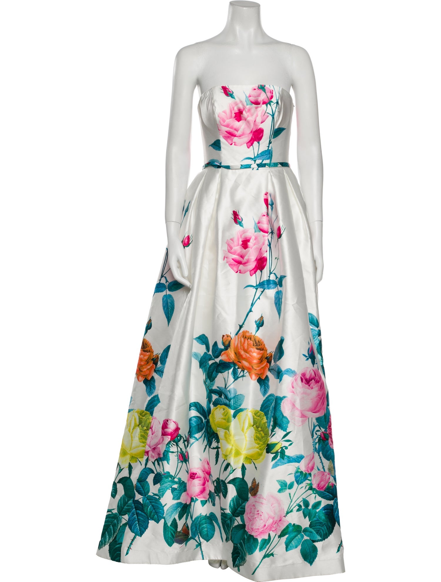 Mac Duggal Floral Print Long Dress
