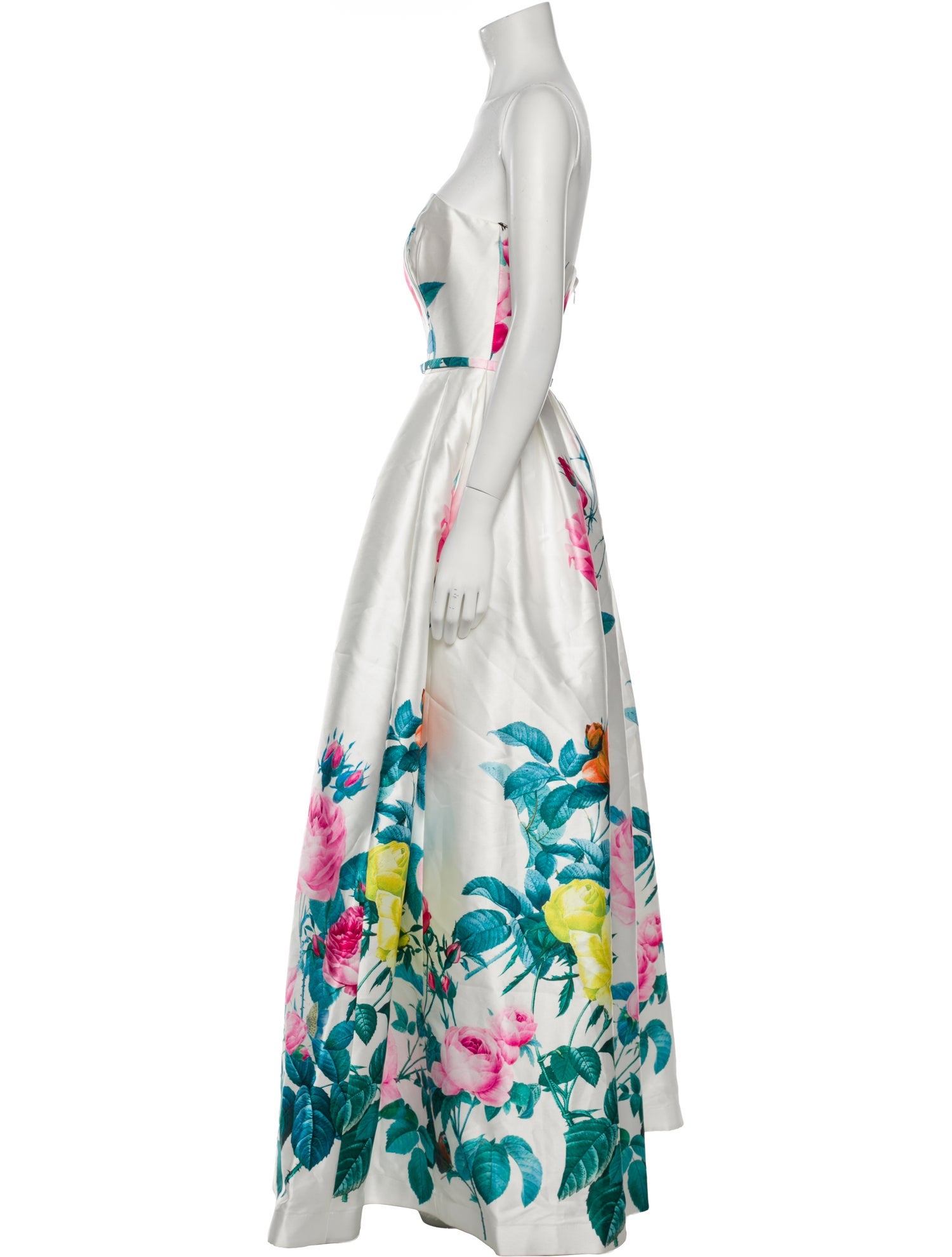 Mac Duggal Floral Print Long Dress