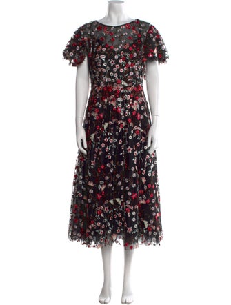 Mac Duggal Floral Print Long Dress