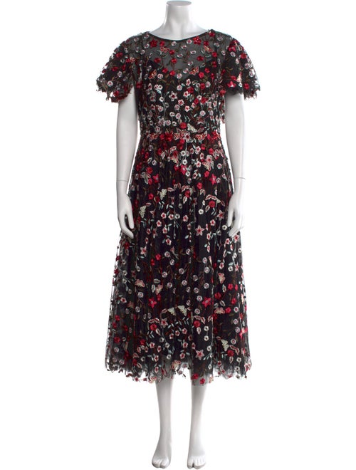 Mac Duggal Floral Print Long Dress