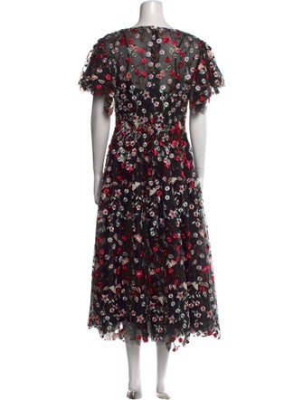 Mac Duggal Floral Print Long Dress