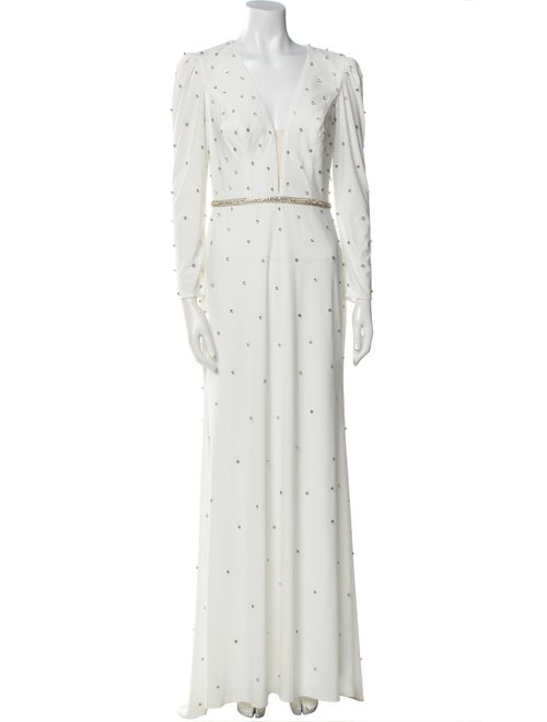 Mac Duggal Floral Print Long Dress