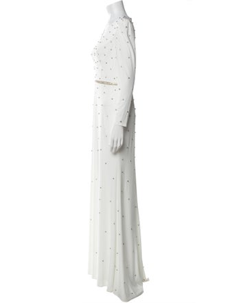 Mac Duggal Floral Print Long Dress