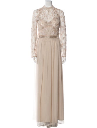 Mac Duggal Mock Neck Long Dress