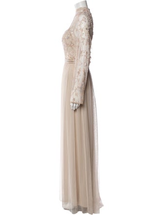 Mac Duggal Mock Neck Long Dress