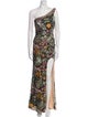 Mac Duggal Floral Print Long Dress