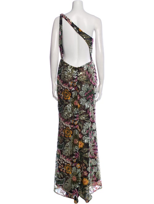 Mac Duggal Floral Print Long Dress