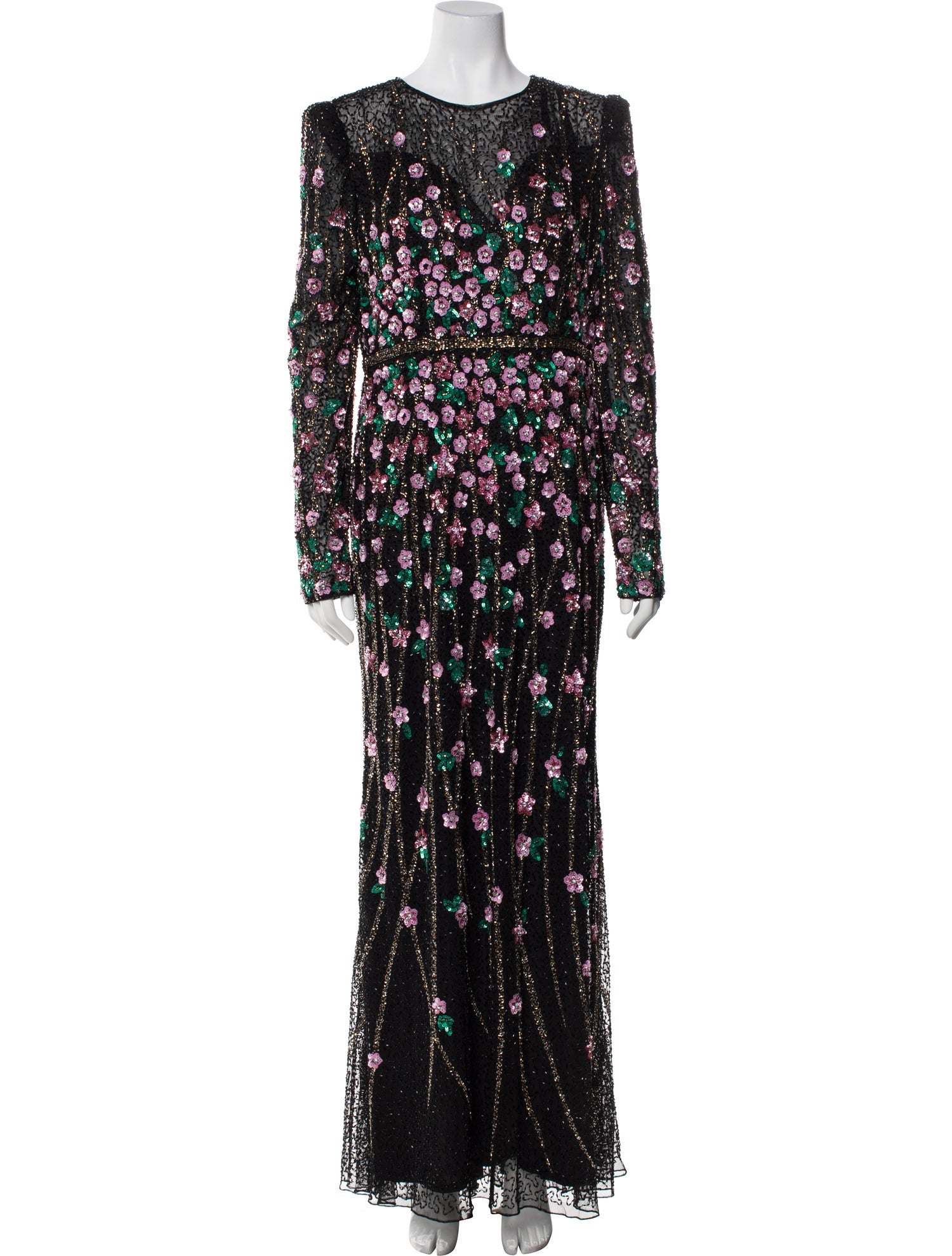 Mac Duggal Floral Print Long Dress w/ Tags