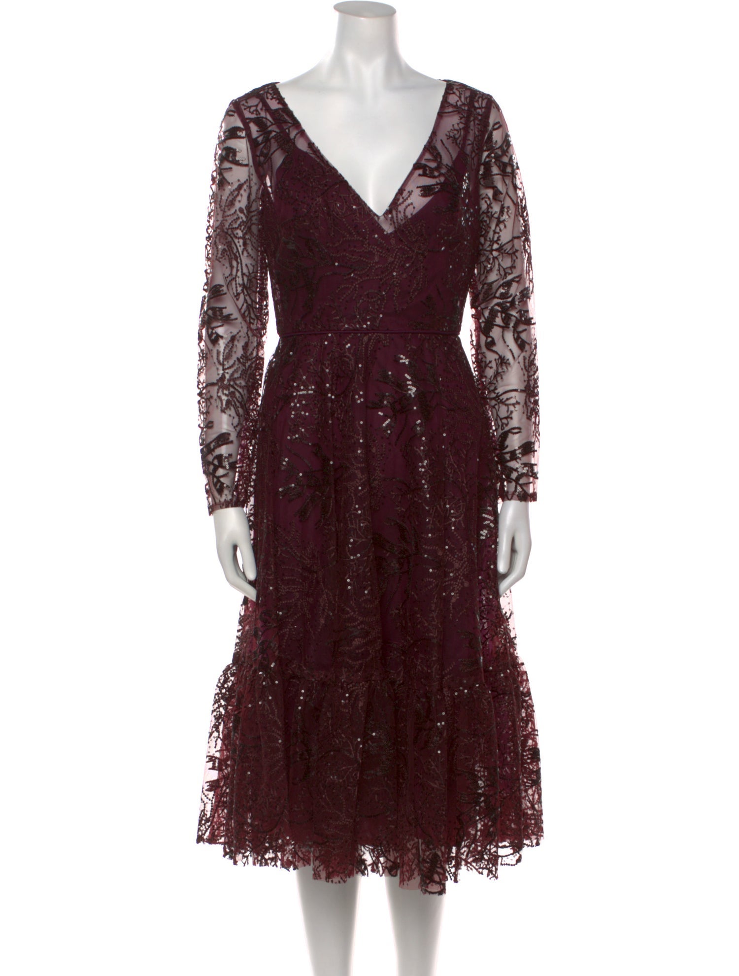 Mac Duggal V-Neck Midi Length Dress w/ Tags