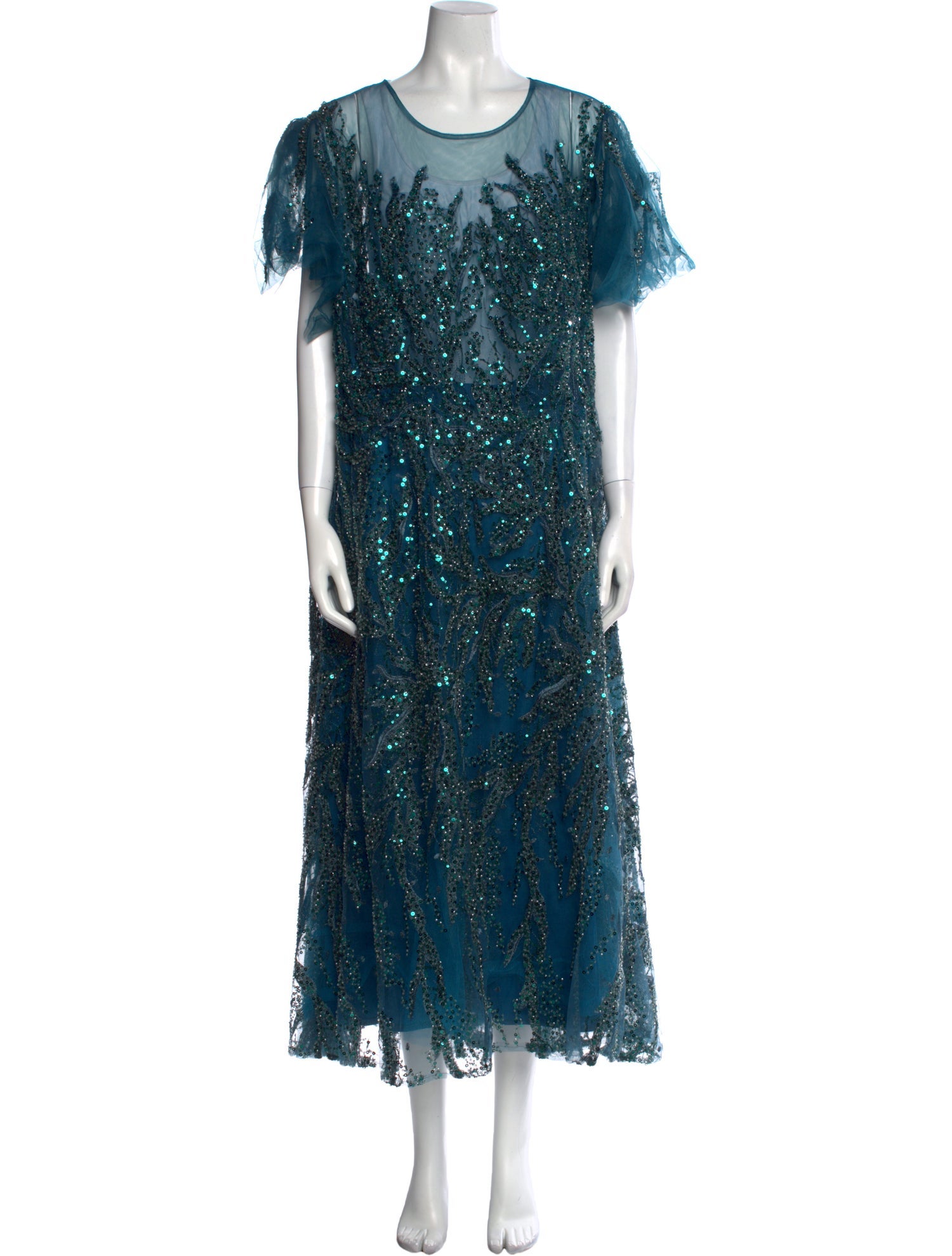 Mac Duggal Scoop Neck Long Dress