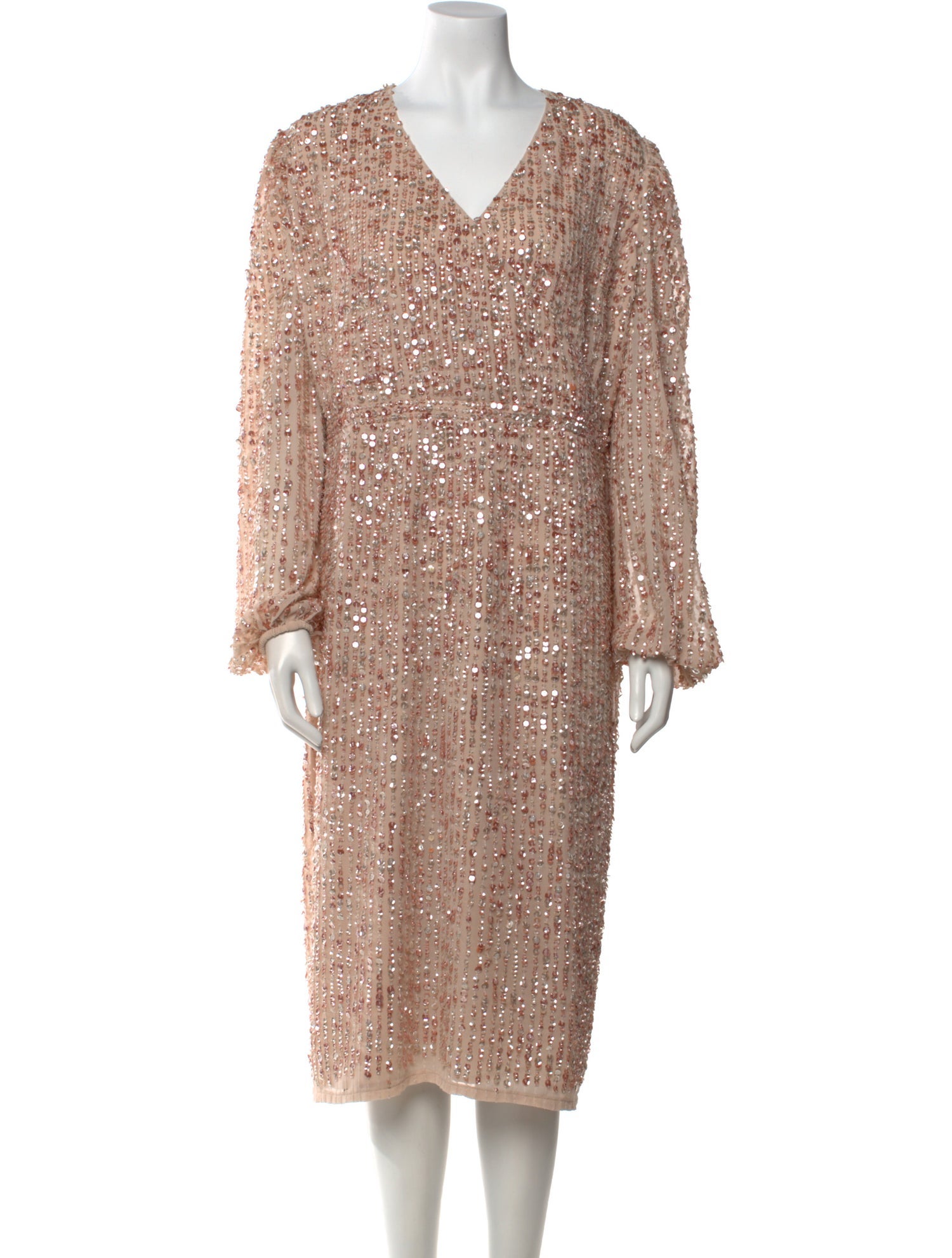 Mac Duggal V-Neck Midi Length Dress