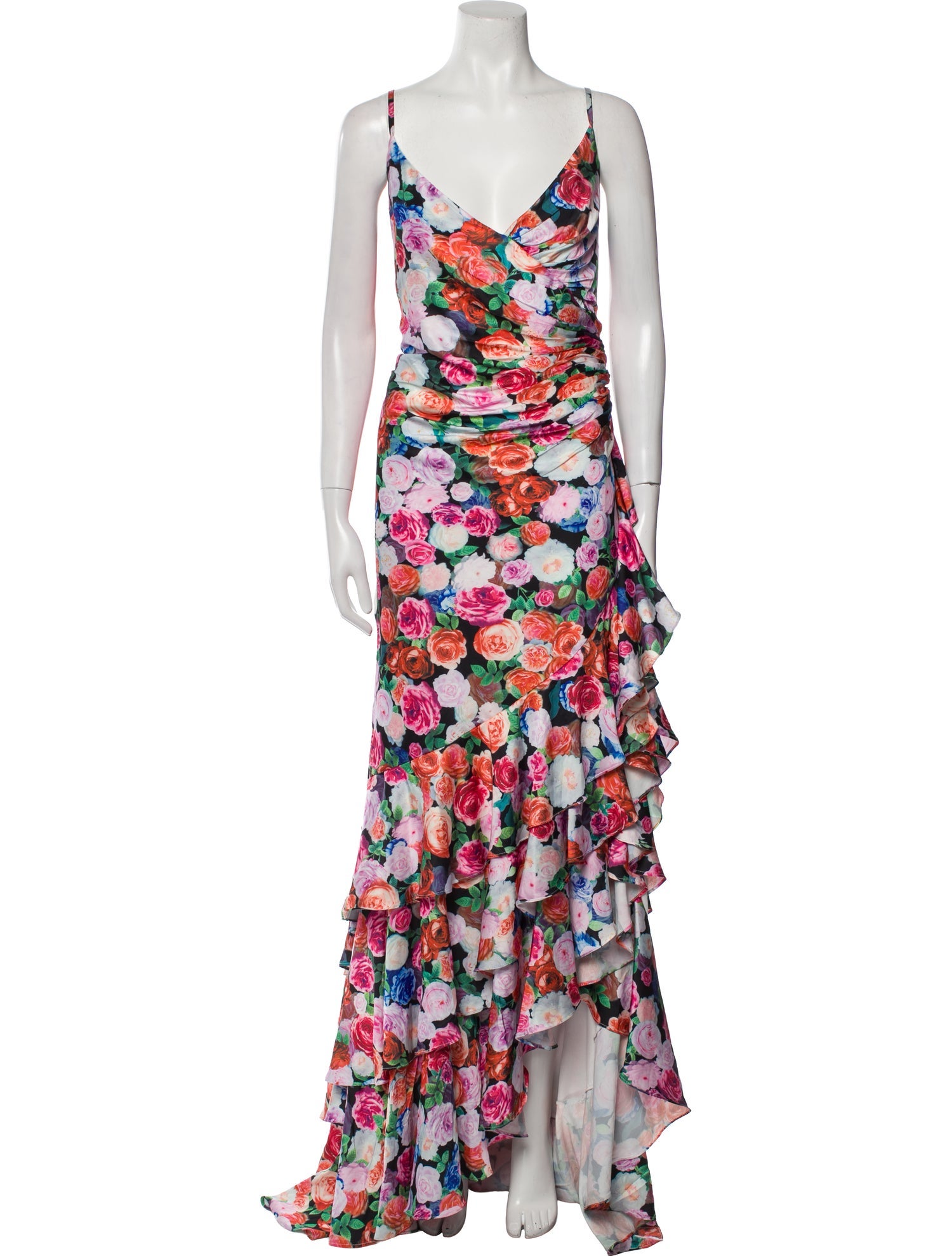 Mac Duggal Floral Print Long Dress w/ Tags