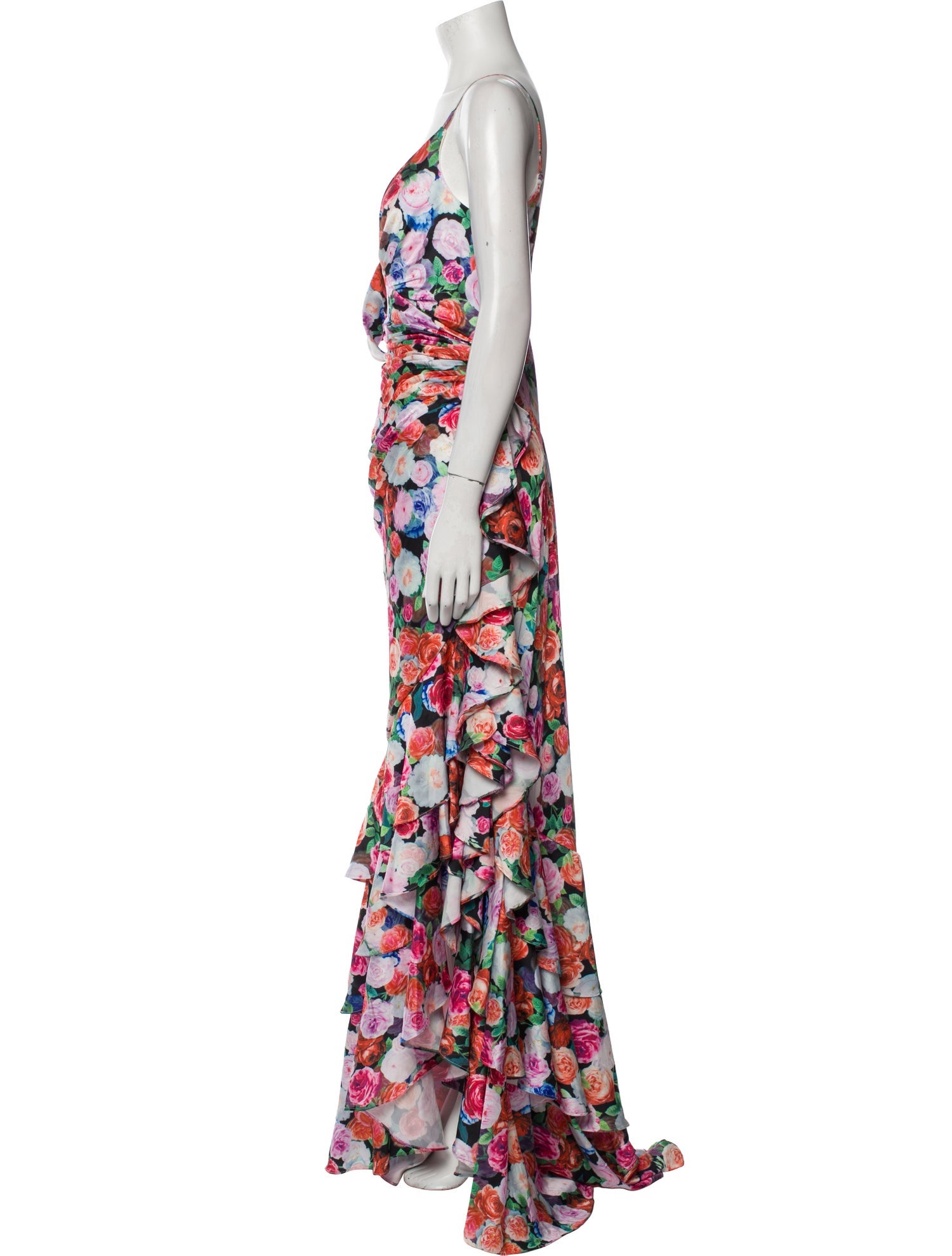 Mac Duggal Floral Print Long Dress w/ Tags