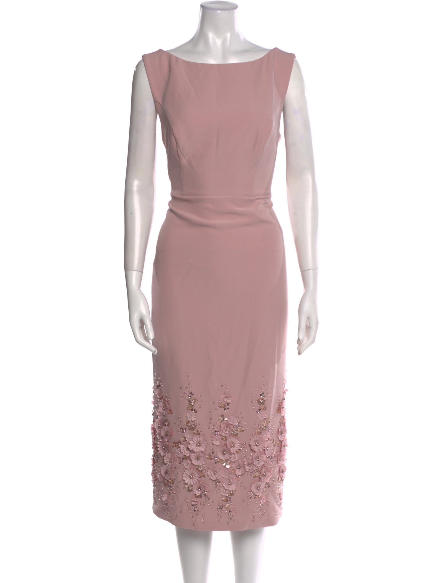 Mac Duggal Bateau Neckline Midi Length Dress