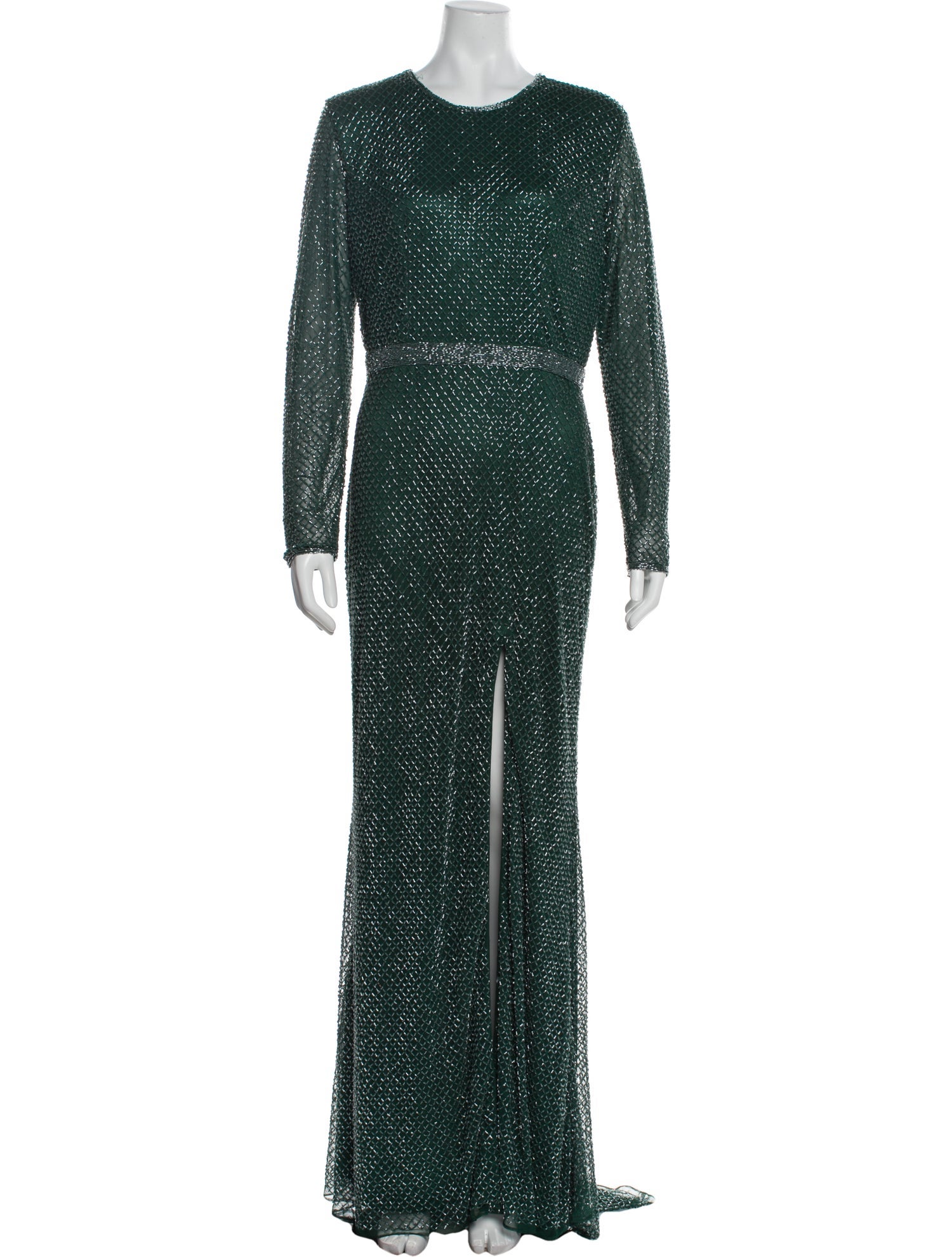 Mac Duggal Crew Neck Long Dress