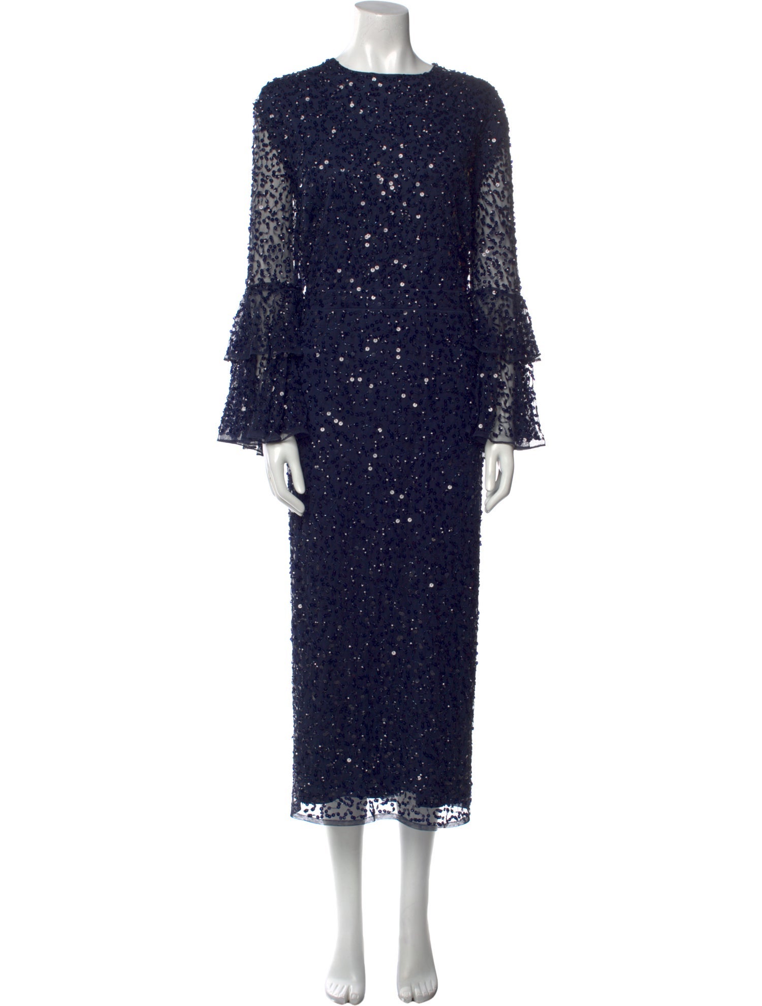 Mac Duggal Crew Neck Long Dress