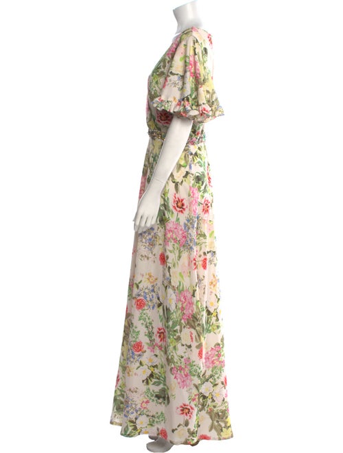 Mac Duggal Floral Print Long Dress