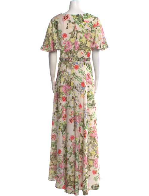 Mac Duggal Floral Print Long Dress