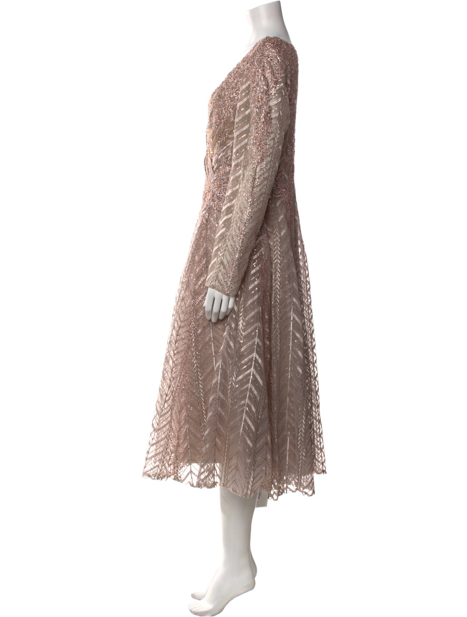 Mac Duggal Printed Midi Length Dress