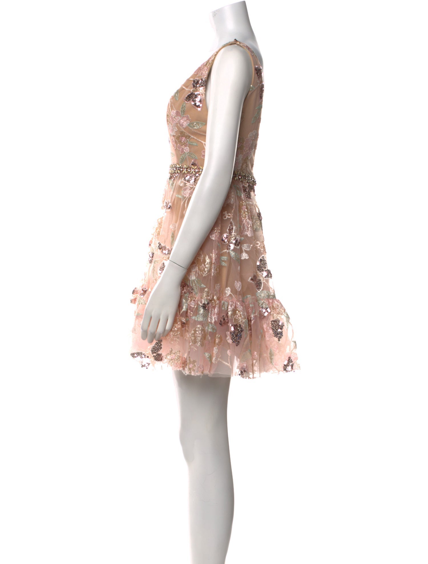 Mac Duggal Lace Pattern Mini Dress