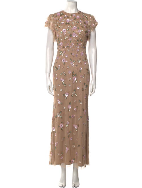 Mac Duggal Floral Print Long Dress