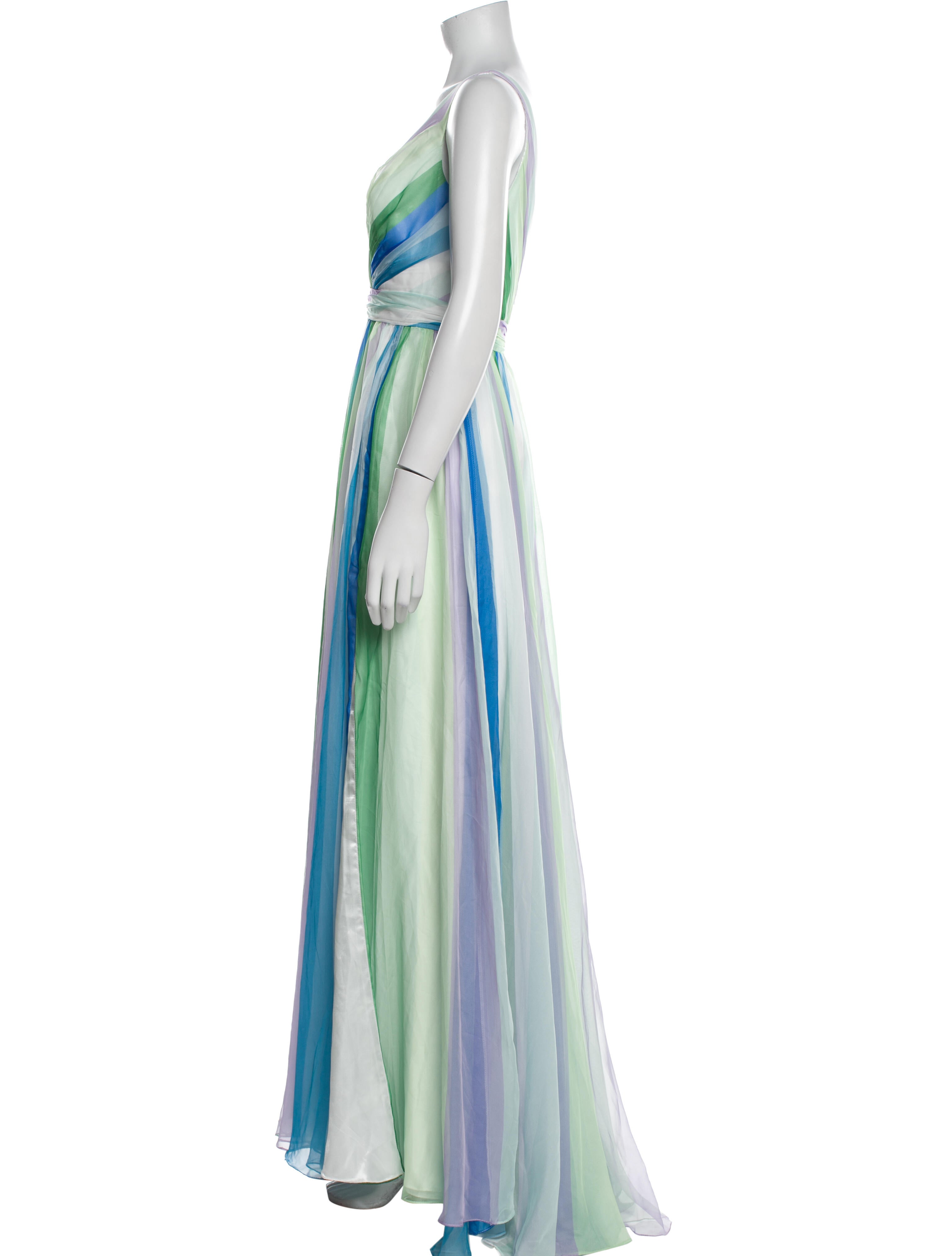 Mac Duggal Striped Long Dress w/ Tags