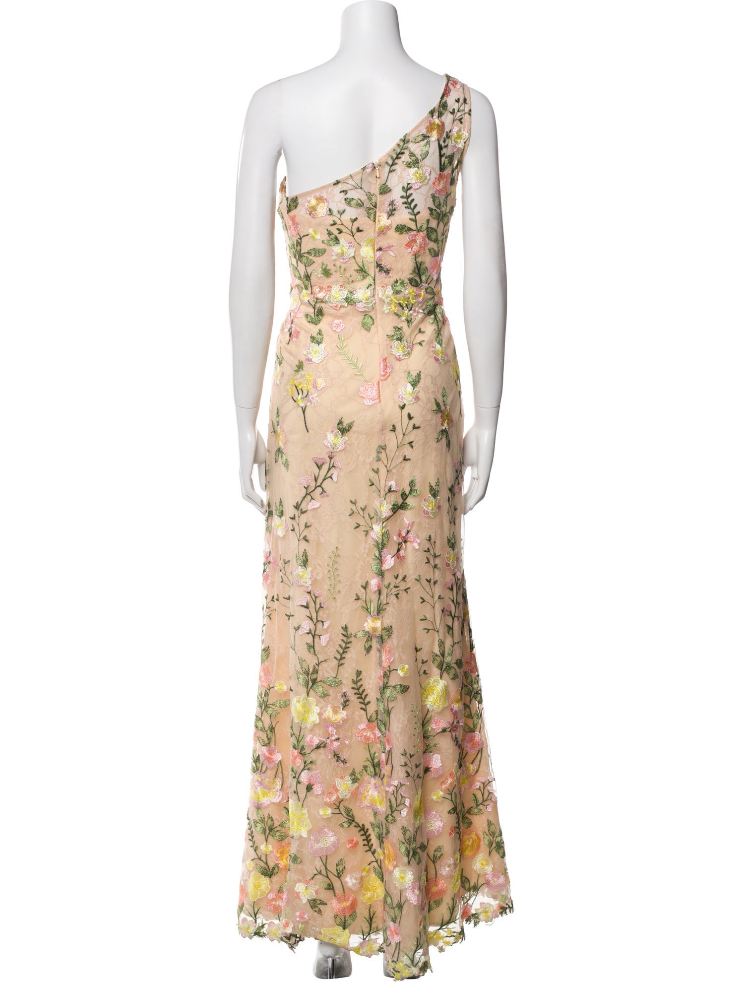 Mac Duggal Floral Print Long Dress