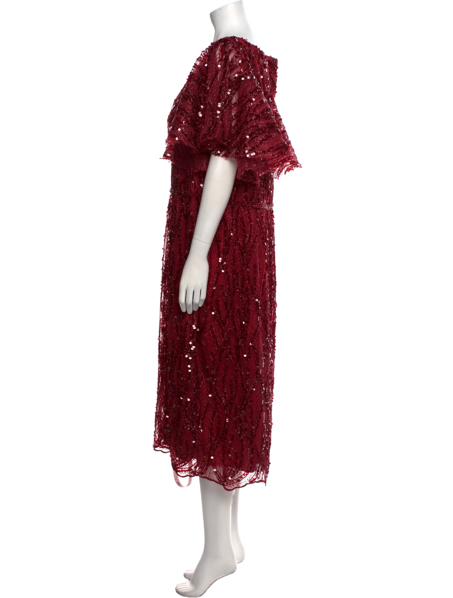 Mac Duggal V-Neck Midi Length Dress