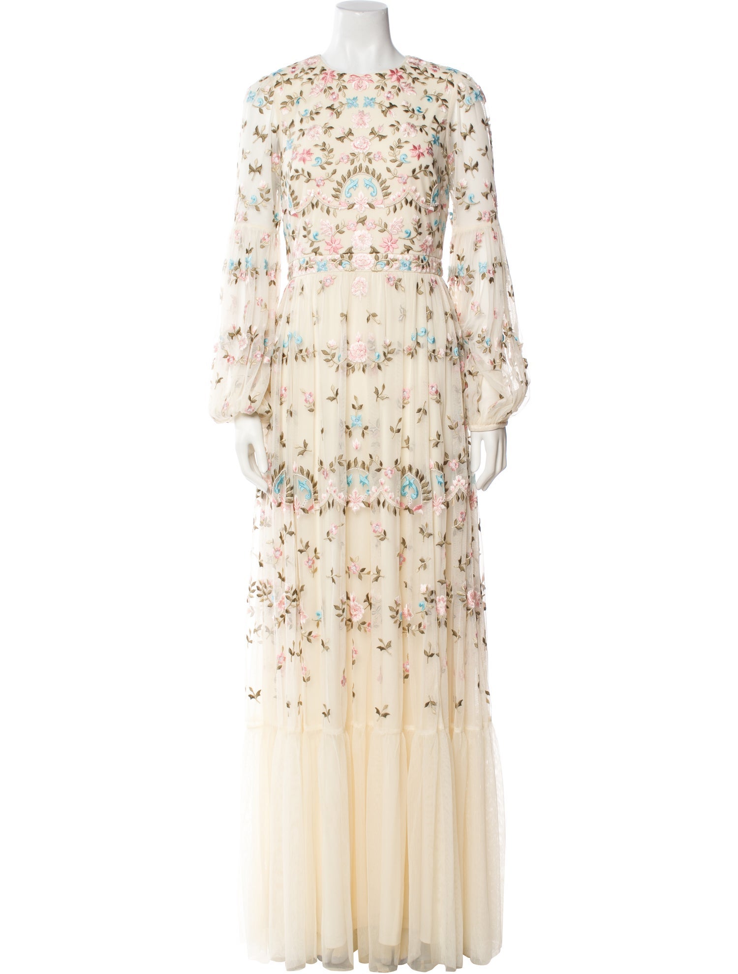 Mac Duggal Floral Print Long Dress