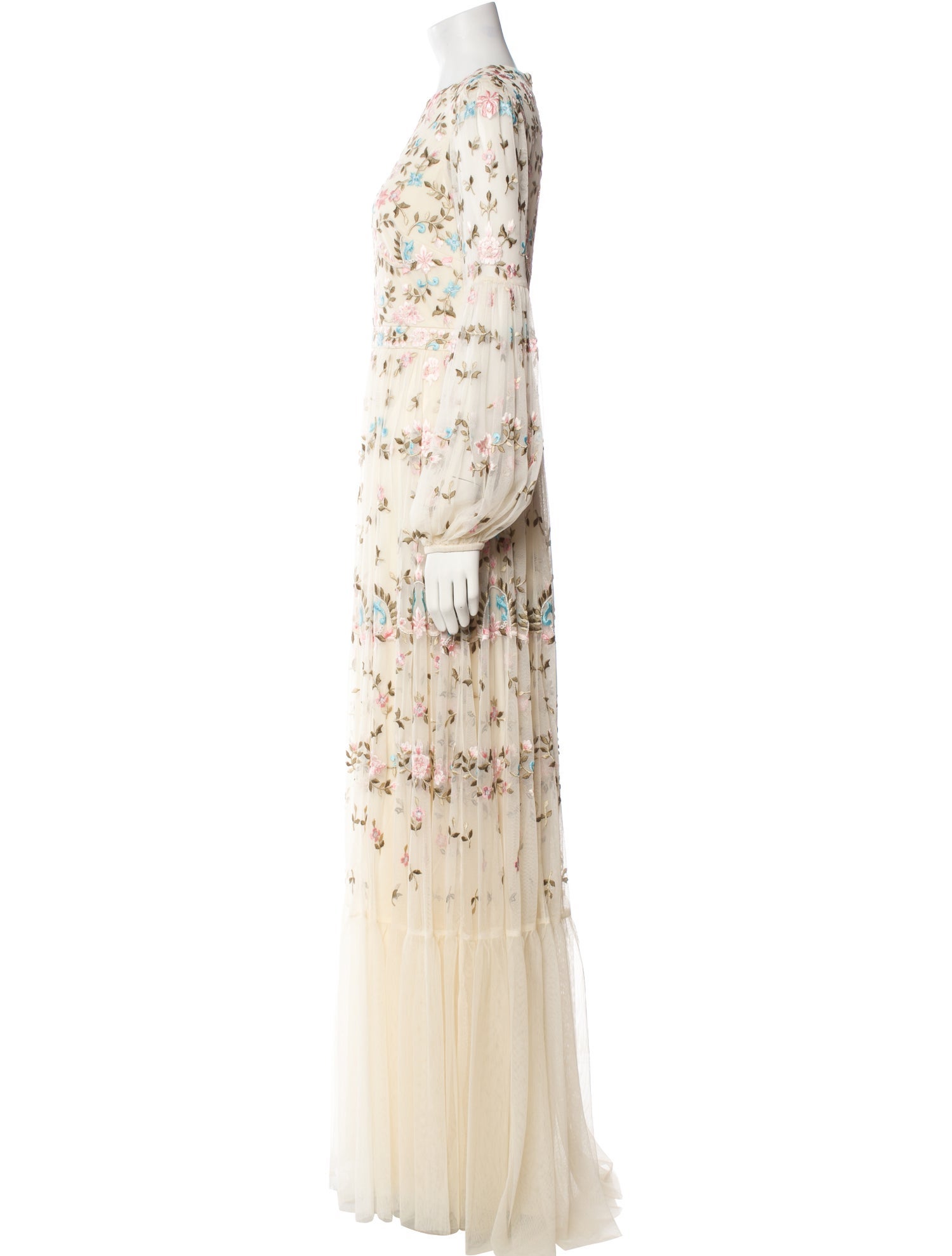 Mac Duggal Floral Print Long Dress