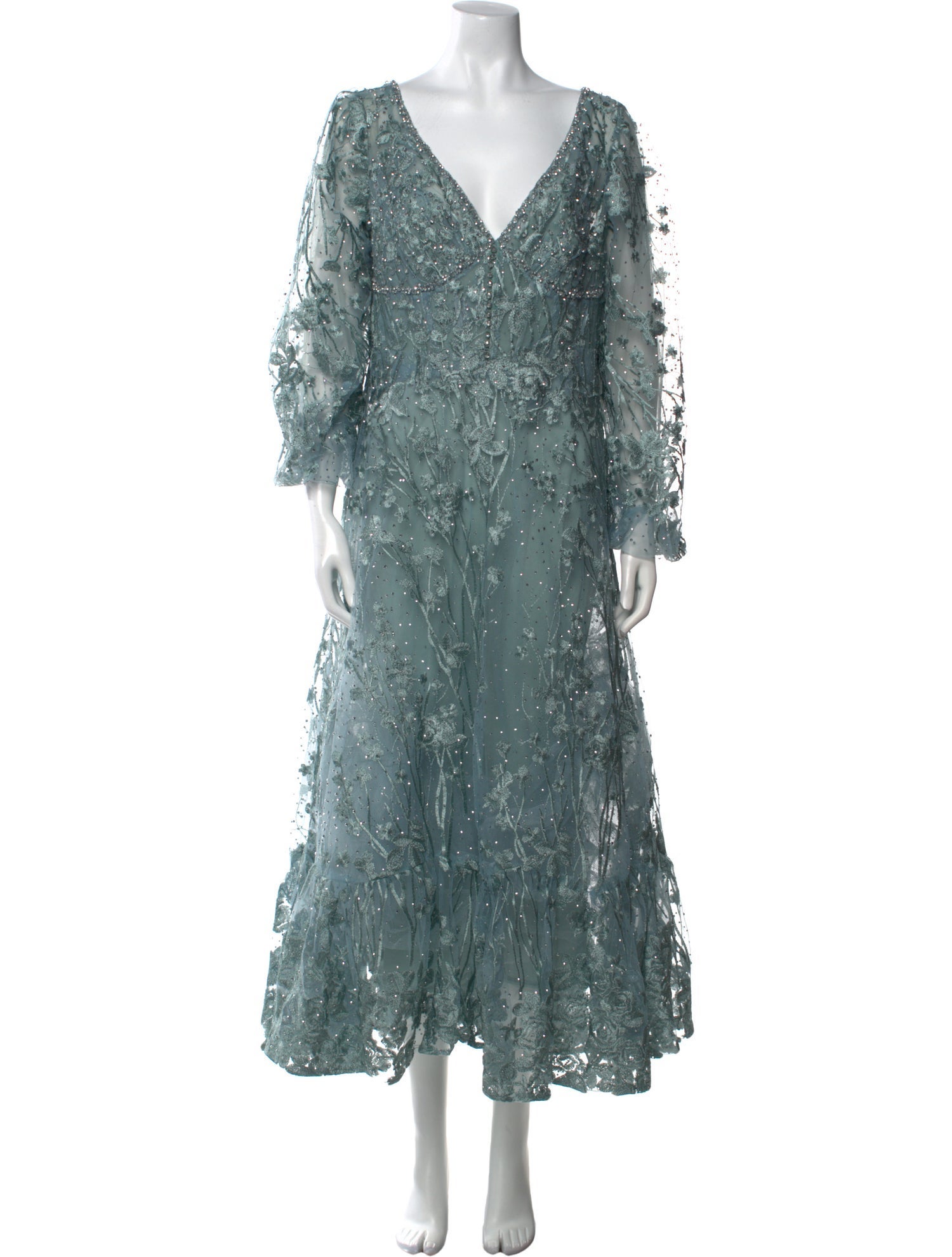 Mac Duggal V-Neck Long Dress